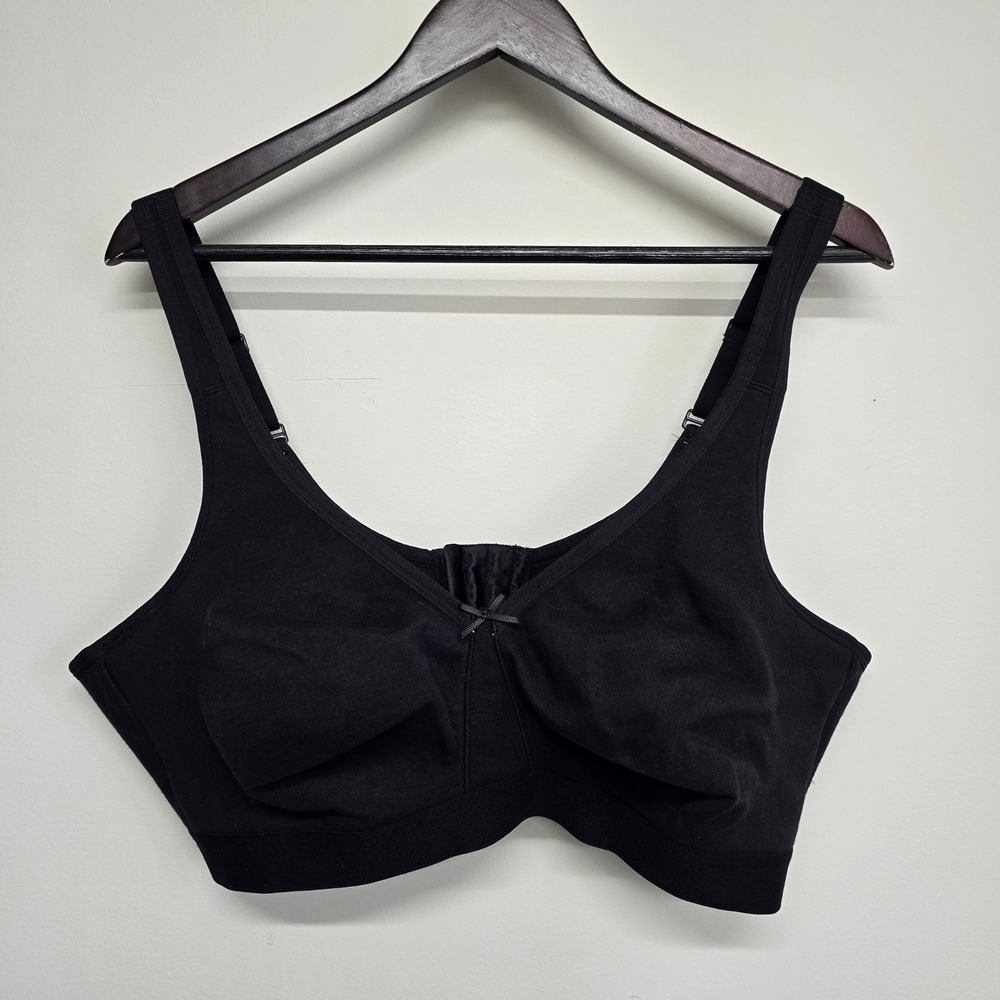 Fruit‎ of the Loom Beyondsoft Wireless Bra Womens 44D Black Cotton Comfort